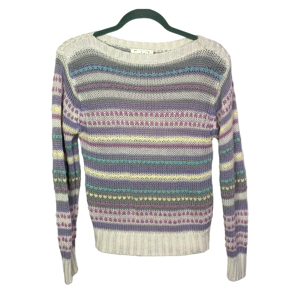 Vintage 90s Pastel Stripped Lightweight Women's Sweater, Size S